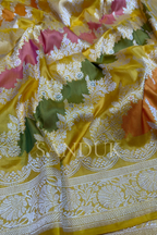 Yellow Rangkaat Jangla Saree