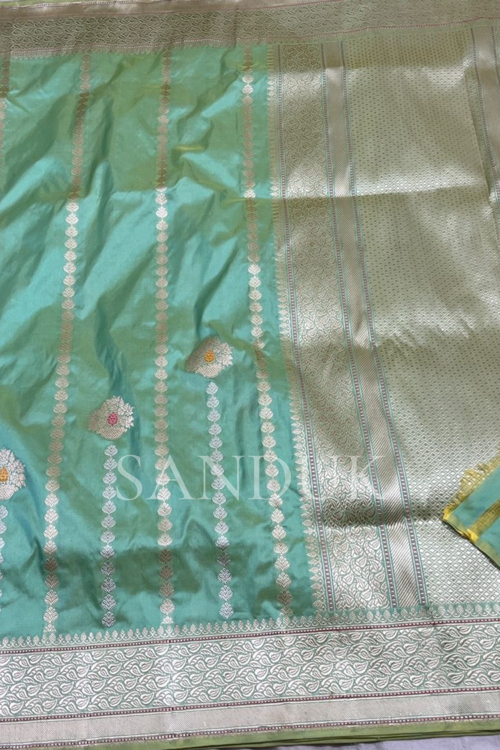 Aaloka pastel Green Saree