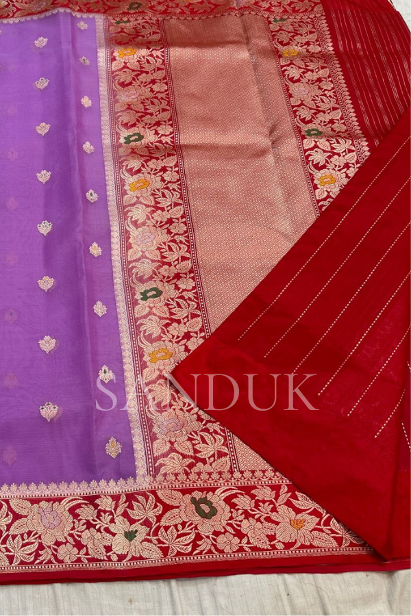 Kadhiyal Purple Kora Silk (Saree)